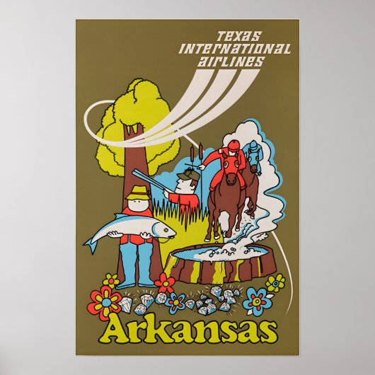 Arkansas Print Travel Poster Art ポスター (正面)
