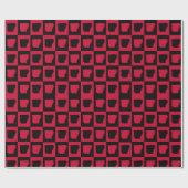 Arkansas Red and Black Checker Pattern ラッピングペーパー (フラット)