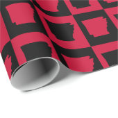 Arkansas Red and Black Checker Pattern ラッピングペーパー (ロールコーナー)