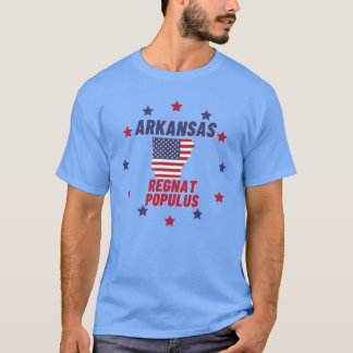Arkansas Regnat Populus State Motto Flag Map Desig Tシャツ