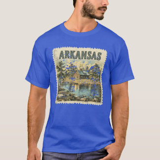 Arkansas Stamp State Distressed Vintage United Sta Tシャツ