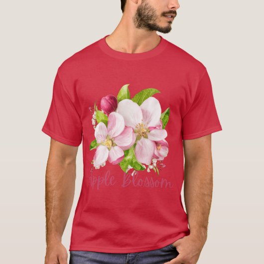 Arkansas State Apple Blossom Flower Watercolor Sti Tシャツ (正面)