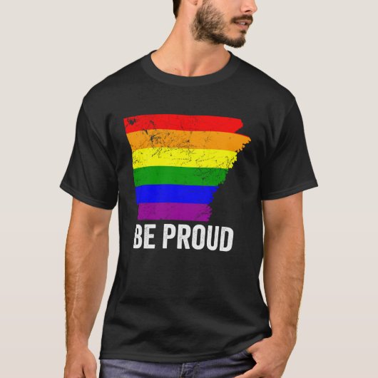 Arkansas State Gay Pride Flag LGBT Lesbian Bisexua Tシャツ (正面)