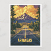 Arkansas USA Art Vintage Illustration Travel ポストカード (正面)