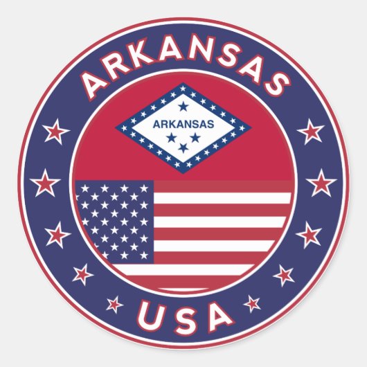 Arkansas, USA states ラウンドシール (正面)
