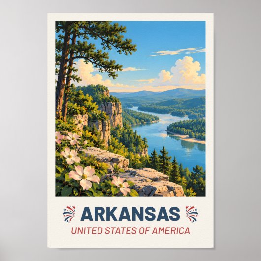 Arkansas USA – Vintage Travel Poster ポスター (正面)