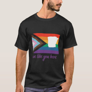 Arkansas- We Like You Here- Progress Pride Flag Tシャツ