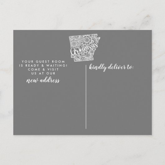 ARKANSOS州引っ越しアナウンスポストカード 案内ポストカード (裏面)