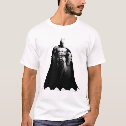 Arkham City | Batman Black and White Wide Pose Tシャツ (正面)