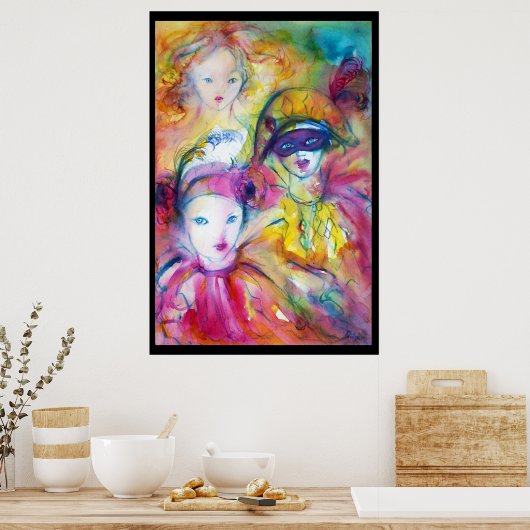 ARLECCHINO PIERO AND COLOMBINA ポスター (キッチン)