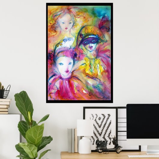 ARLECCHINO PIERO AND COLOMBINA ポスター (ホームオフィス)