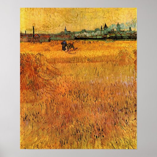 Arles View from the Wheat Fields. Vincent van Gogh ポスター (正面)
