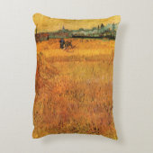 Arles: Vincent van ゴッホによる小麦フィールドからの眺め アクセントクッション (裏面(縦))