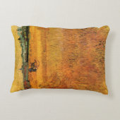 Arles: Vincent van ゴッホによる小麦フィールドからの眺め アクセントクッション (裏面)