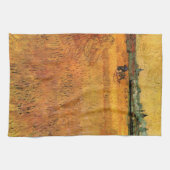 Arles: Vincent van ゴッホによる小麦フィールドからの眺め キッチンタオル (横)