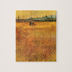 Arles: Vincent van ゴッホによる小麦フィールドからの眺め ジグソーパズル