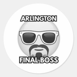 Arlington Final Boss Cool Emoji Sticker ラウンドシール