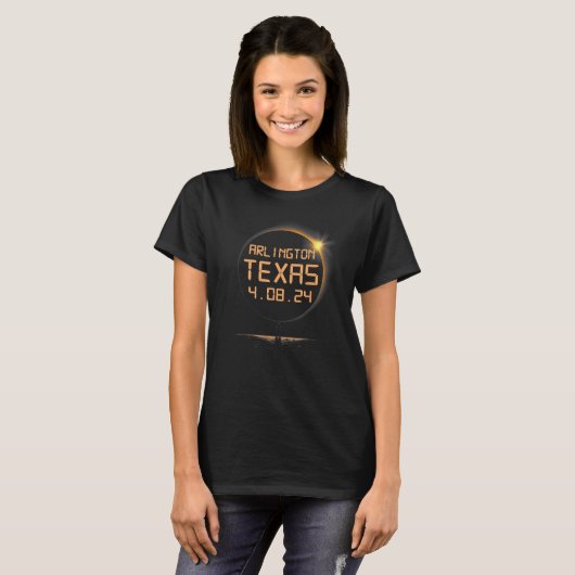 Arlington Texas TX Total Solar Eclipse April 8 202 Tシャツ (正面フル)