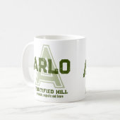 Arloの名前はモノグラムのグリーンコーヒーマグを意味する コーヒーマグカップ (正面左)