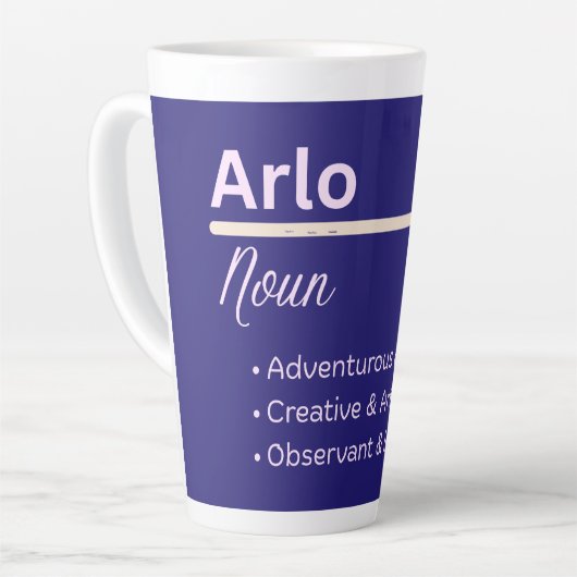 Arlo Boy Personalized Name Definition カフェラテマグ (左アングル)