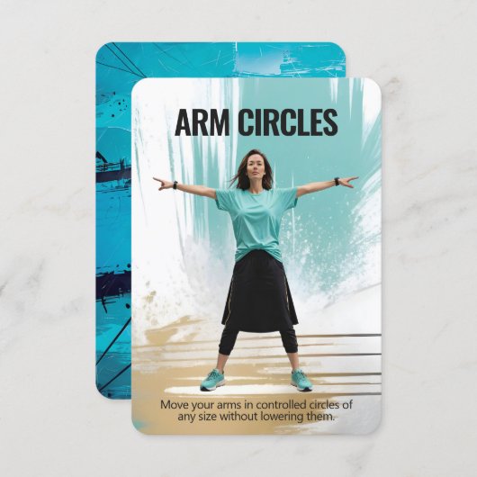 Arm Circles Fitness Card with Blue Backing セーブザデート (正面/裏面)