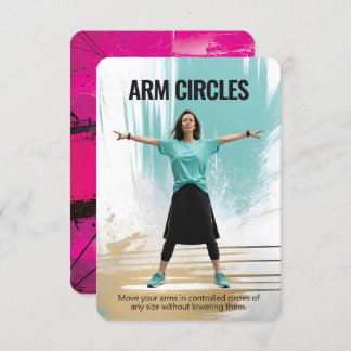 Arm Circles Fitness Card with Pink Backing セーブザデート