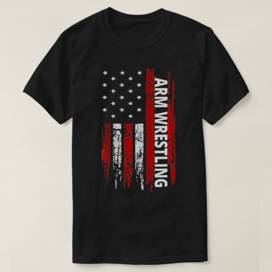 Arm Wrestling USA Flag Armwrestling  Tシャツ (デザイン正面)
