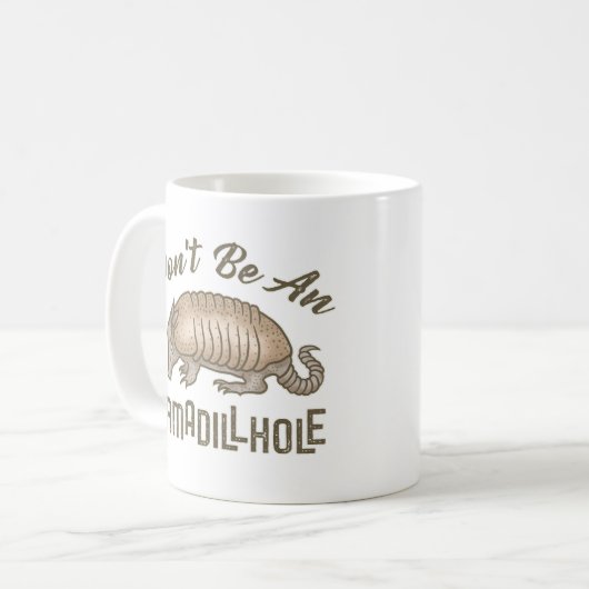 Armadillholeのおもしろいなアルマジロ動物があないで下さい コーヒーマグカップ (正面左)