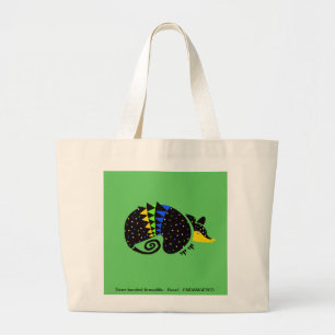 ARMADILLO – 絶滅危惧動物 – 野生動物 – 緑 ラージトートバッグ