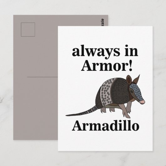 Armadillo Animal Funny  ポストカード (正面/裏面)