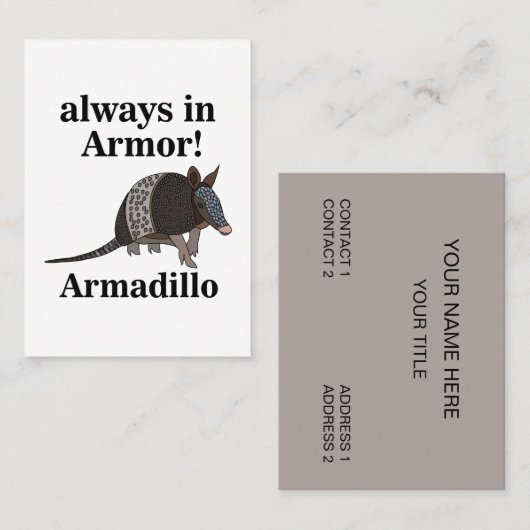 Armadillo Animal Funny  名刺 (正面/裏面)