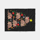 Armadillo Christmas Ornament Tree Funny Zookeeper  フリースブランケット (正面(横))