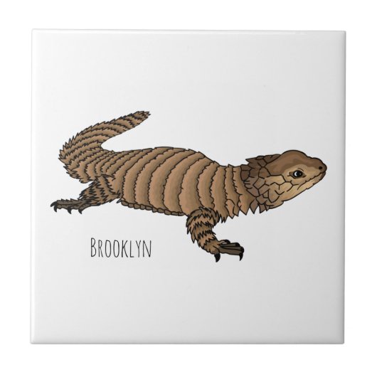 Armadillo girdled lizard cartoon illustration  タイル (正面)