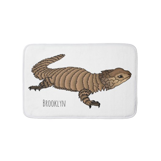 Armadillo girdled lizard cartoon illustration  バスマット (正面)