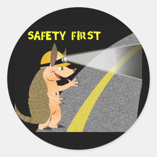 Armadillo Safety Firstステッカー ラウンドシール (正面)