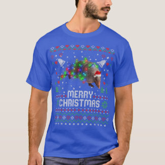 Armadillo Santa Hat Animal Christmas Tree Lights H Tシャツ