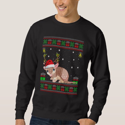 Armadillo Santa Hat Matching醜いArmadillo Chris スウェットシャツ (正面)