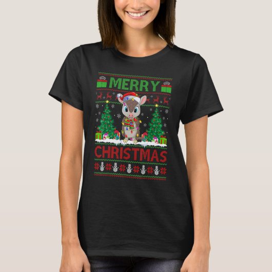 Armadillo Xmas Tree Ugly Santa Armadillo Christma Tシャツ (正面)