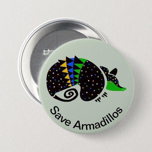 ARMADILLOSクール救 – 絶滅危惧動物グラフィック 缶バッジ (正面&裏面)
