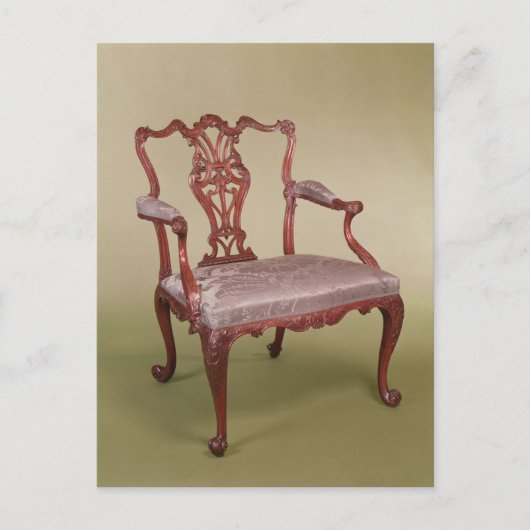 Armchair by Thomas Chippendale, c.1760 ポストカード (正面)