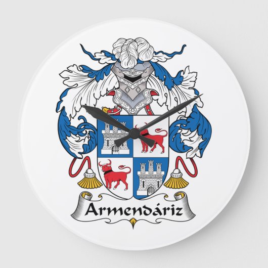Armendarizの家紋 ラージ壁時計 (正面)