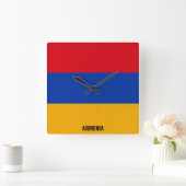 Armenia Flag Dazzling Patriotic スクエア壁時計 (ホーム)