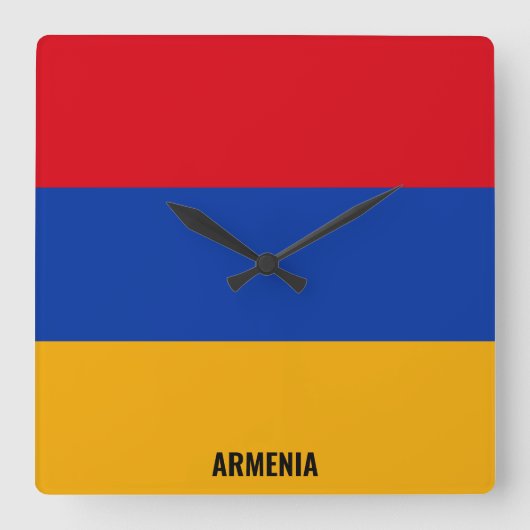 Armenia Flag Dazzling Patriotic スクエア壁時計 (正面)