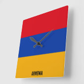 Armenia Flag Dazzling Patriotic スクエア壁時計 (傾斜)