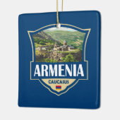Armenia Illustration Retro Badge セラミックオーナメント (左)