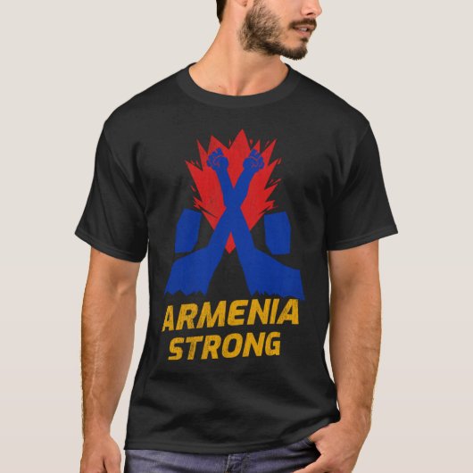 Armenia strong  vintage Defend Armenian community Tシャツ (正面)