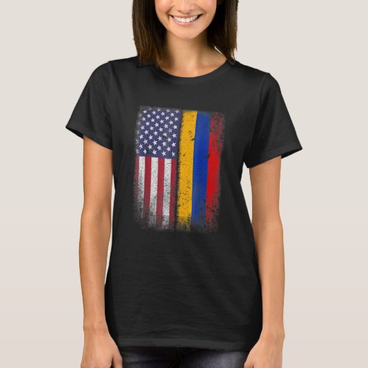 Armenian American Flag Armenia Usa Tシャツ (正面)