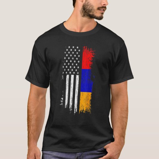 Armenian American Flag   Pride Armenia USA Tees Tシャツ (正面)