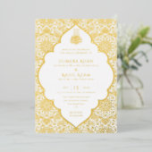 Armenian Archway Carpet Islamic Wedding 箔招待状 (立ち正面)