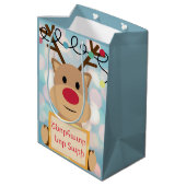 Armenian Happy New Year Cute Reindeer Gift Bag ミディアムペーパーバッグ (裏面アングル)